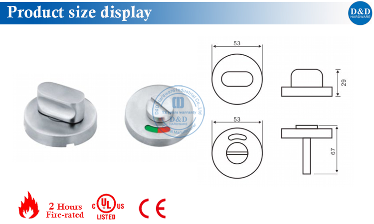 Indicator Size Display-D&D Hardware Handle size