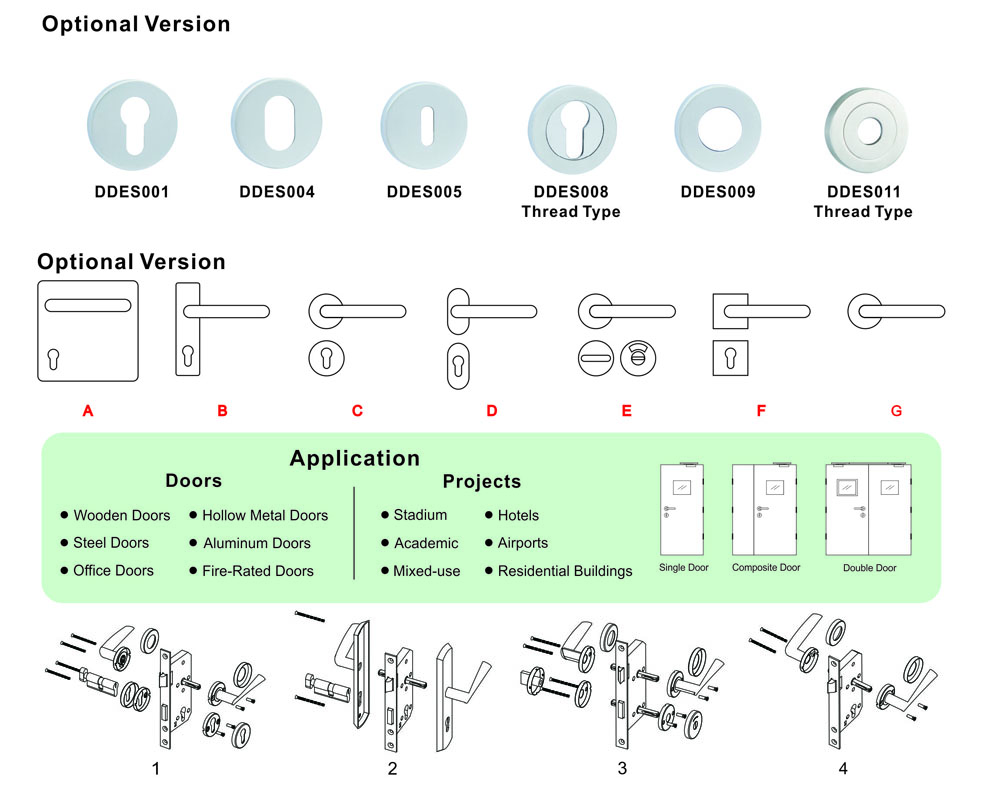 Solid Door Handle Optional Version-D&D Hardware Solid Door Handle Optional Version-D&D Hardware