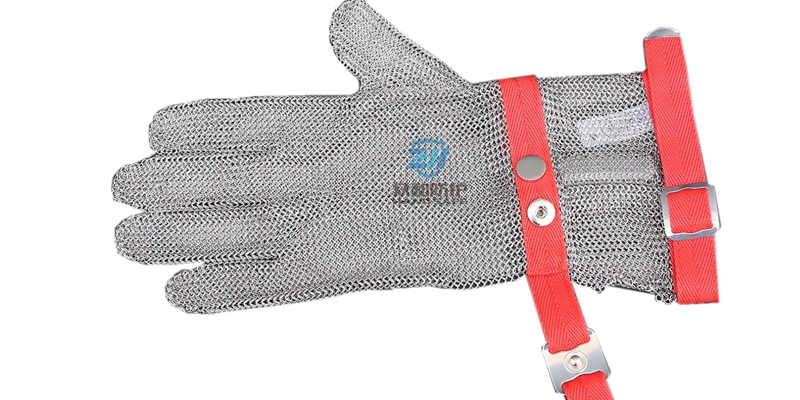 long cuff metal mesh gloves with textile strap.jpg long cuff metal mesh gloves with textile strap.jpg
