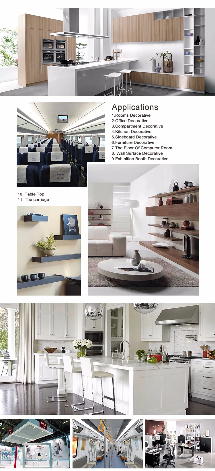 fireproof Phenolic board melamine hpl laminate formica sheet for Interior furniture trim panel