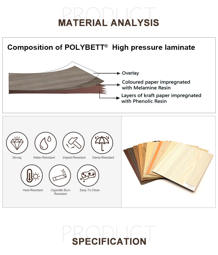 waterproof formica hpl high pressure laminate sheet for Interior decoration HPL