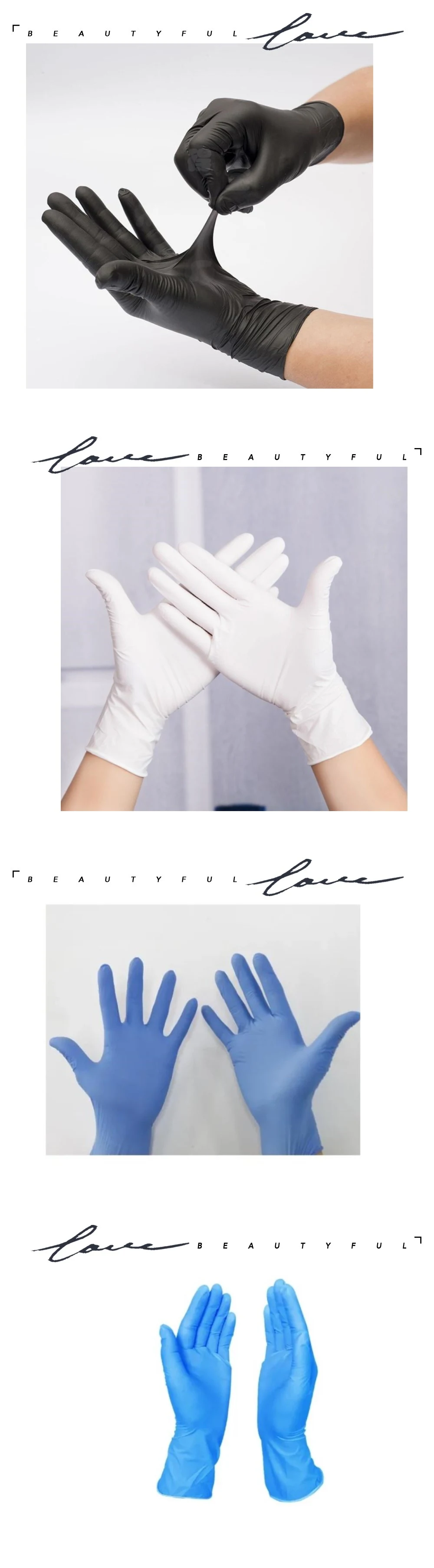 PVC Gloves/White Board/Blue Synthetic/White Synthetic Gloves/Nitrile Gloves Blue/Disposable Labor Protection Gloves Black