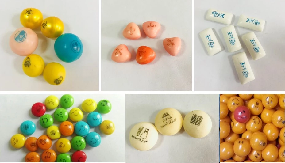Best sale round ball face printing gumball candy logo printer