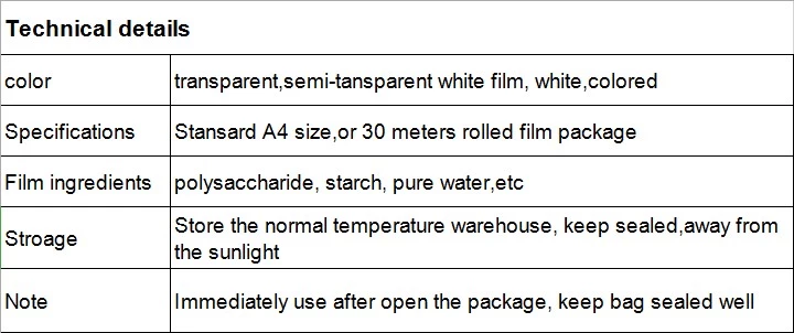 China edible photo paper price