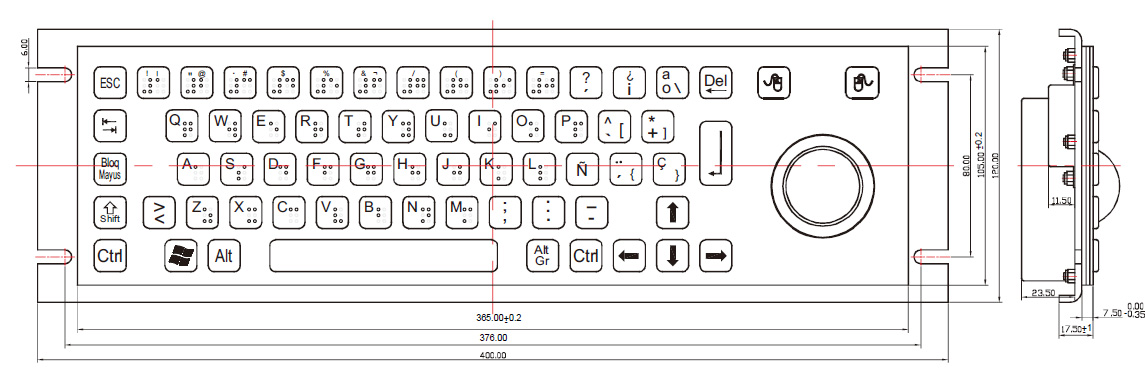 Metal Keyboard with Trackball Metal Keyboard with Trackball