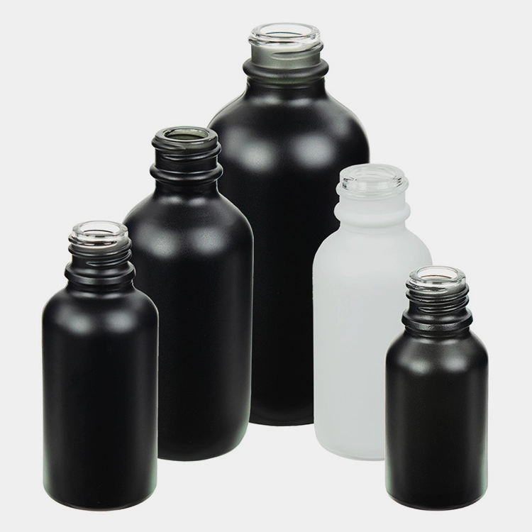 Manufacture Various Sizes 0.5oz 1oz 2oz 4oz 8oz 16oz 32oz Clear Amber Glass Round Boston Bottles for Shampoo Bath Gel
