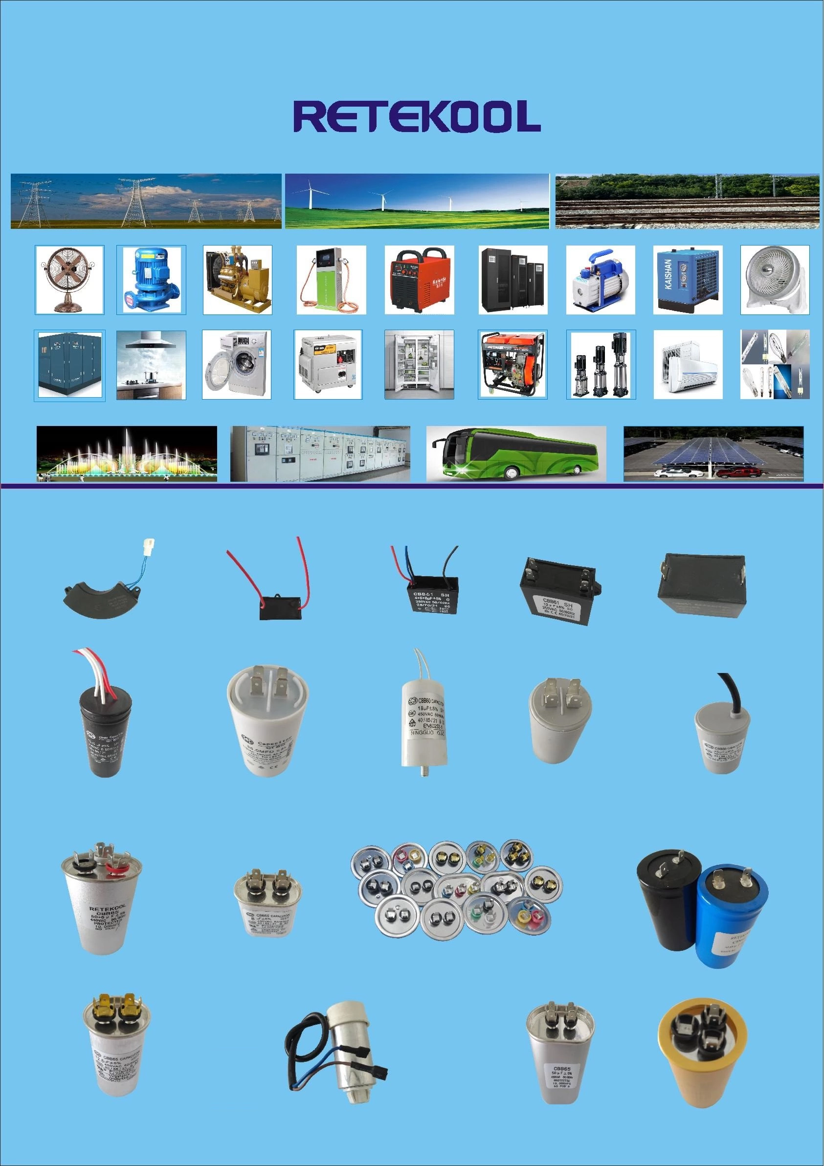 Retekool CBB65 capacitor ac capacitor Run Capacitor for air conditioner