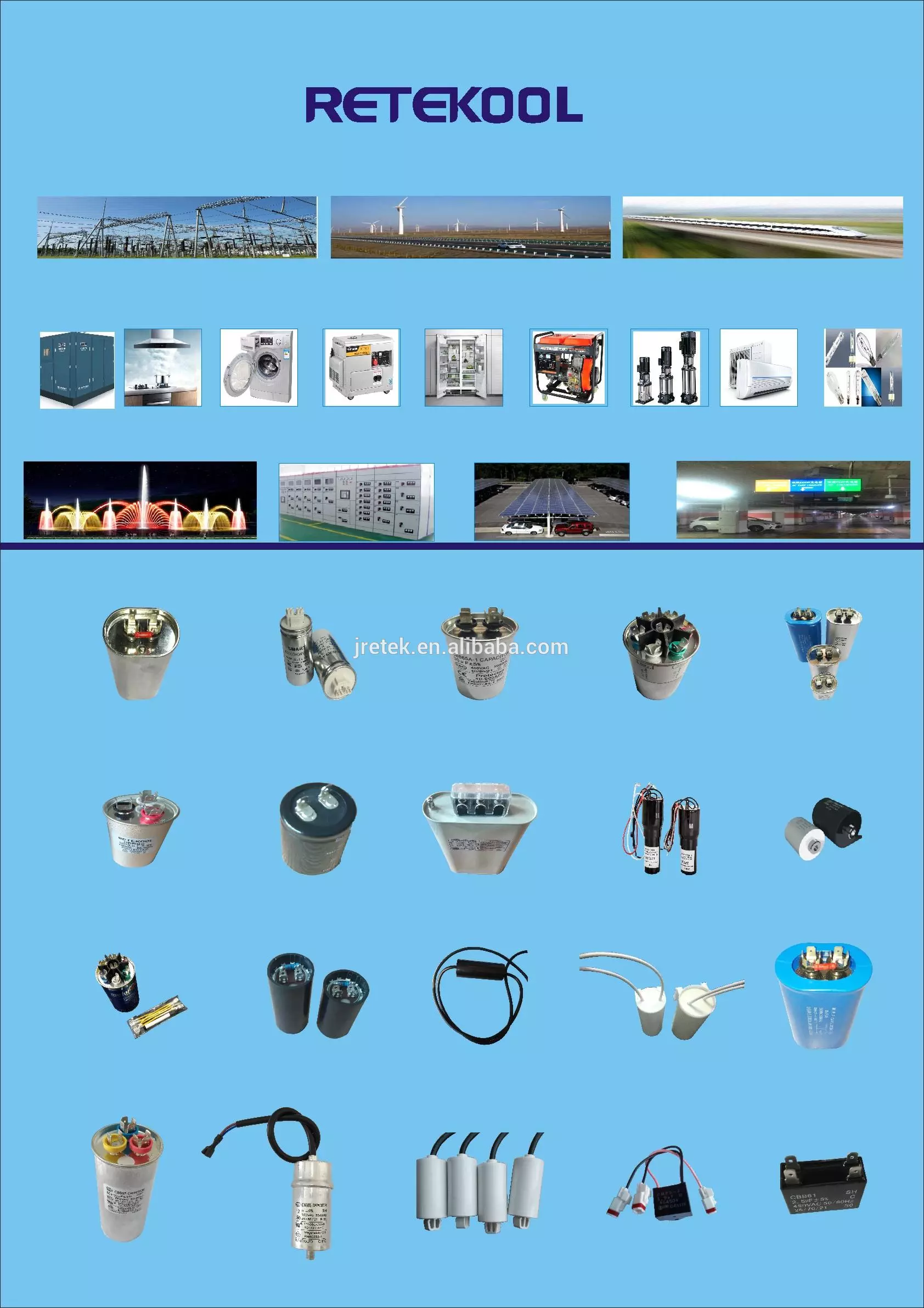 Retekool CBB65 capacitor ac capacitor Run Capacitor for air conditioner