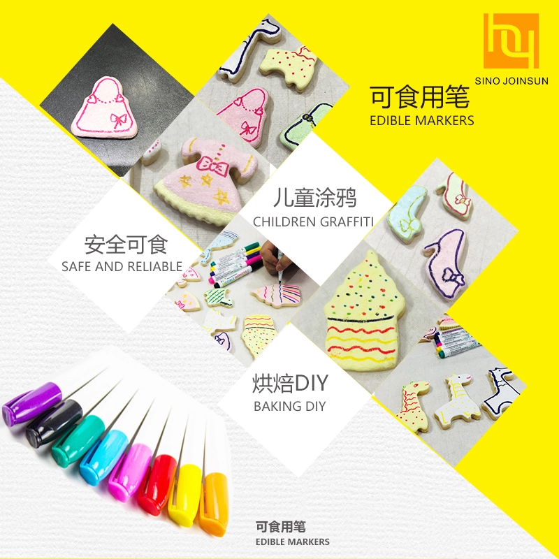 Multi Color edible marker pens for cookies DIY cake decorating pen food grade marker pen