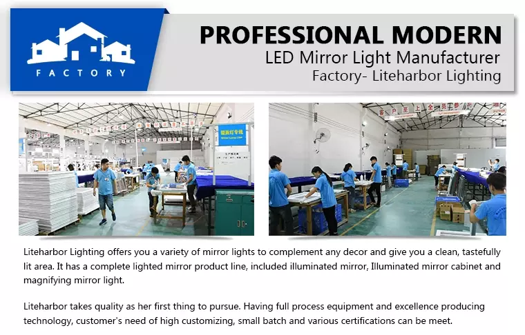2020 Liteharbor New Design Customized Hotel Illuminated LED Rectangle Glass Mirror House Number