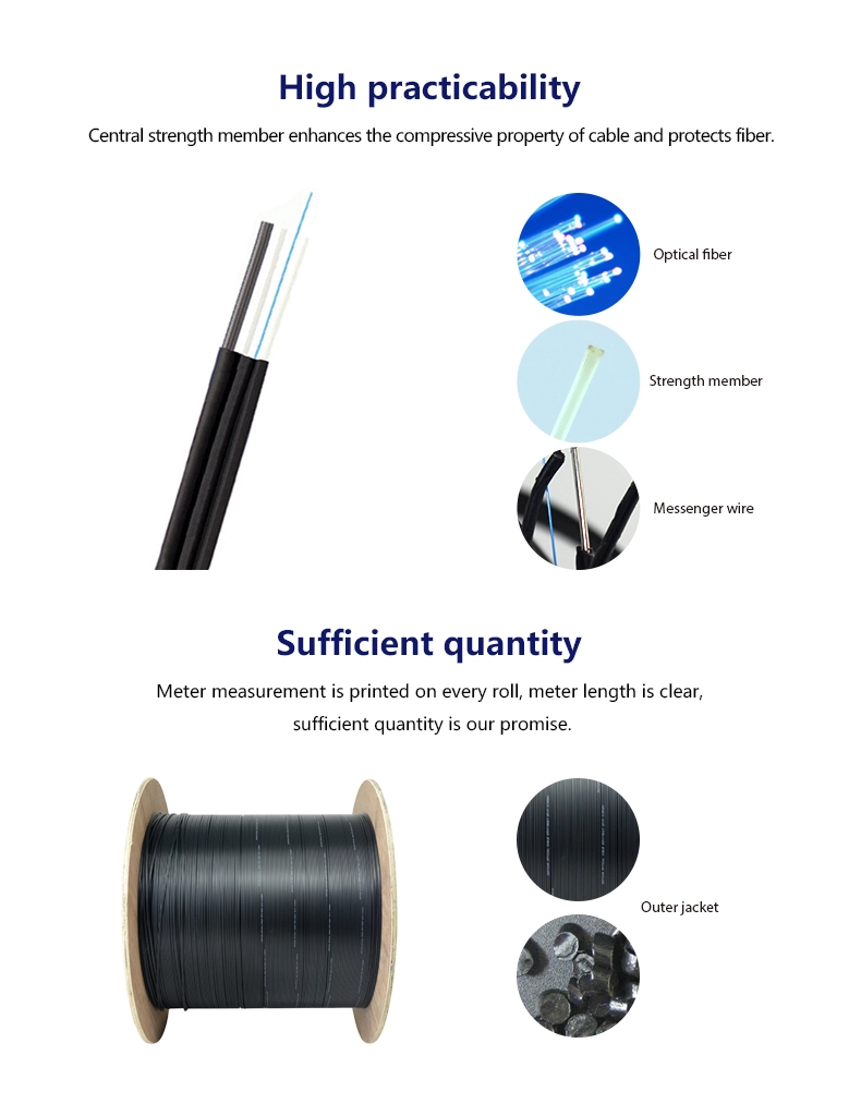 1 2 4 12 core armoured drop fiber optic ftth cable