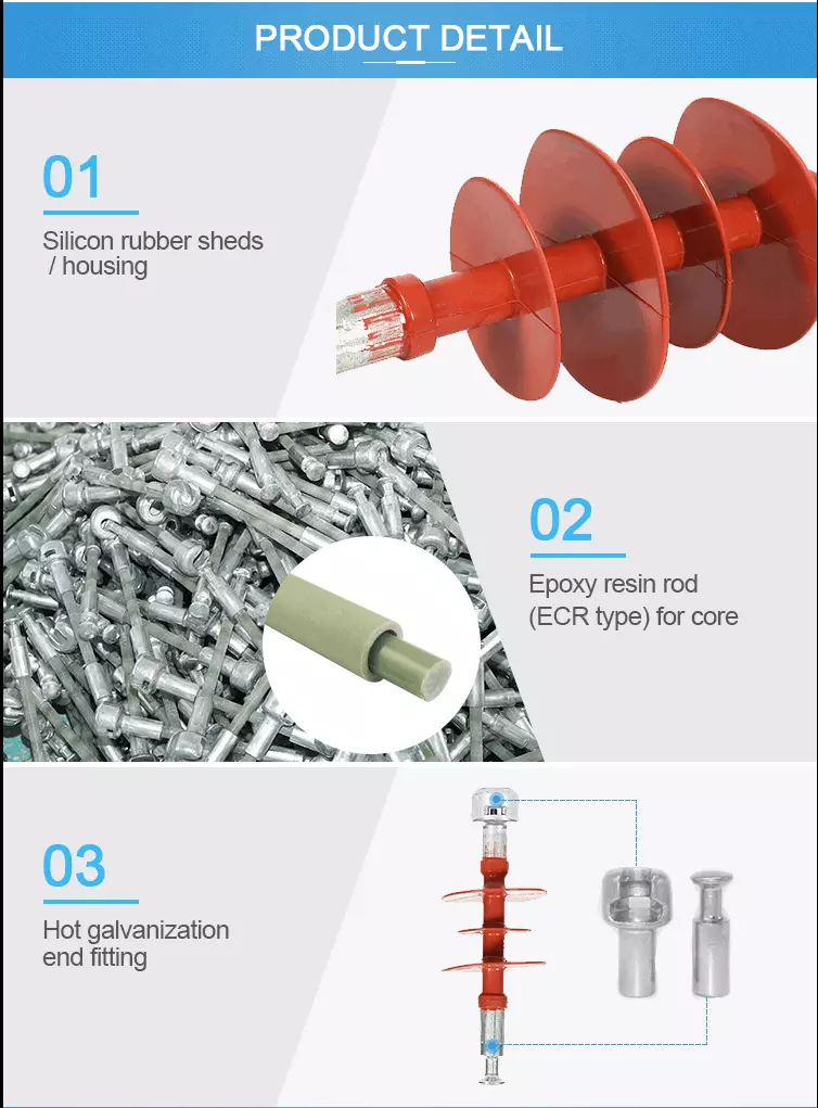 33kv 35kv high voltage silicone rubber composite polymer suspension insulator