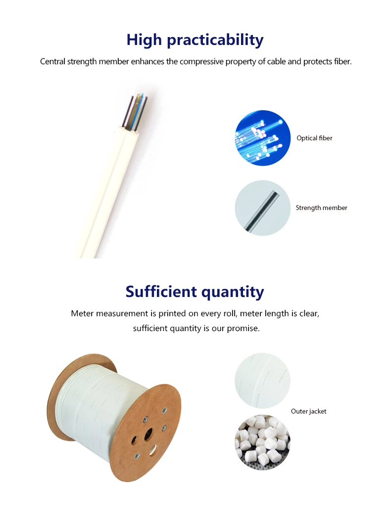 Fibra optica GJXDH GJXH 4 core g657 a1 FTTH drop fiber cable