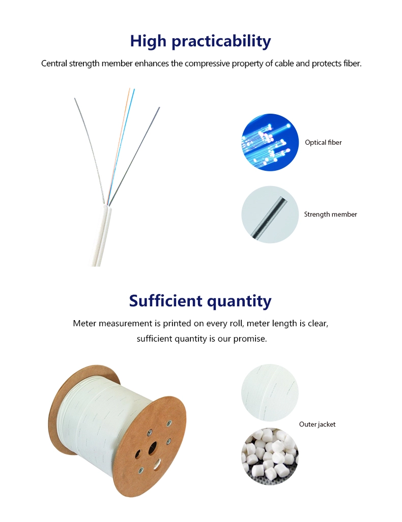 FTTH 1 Core G657 drop fiber optic cable for indoor cabling
