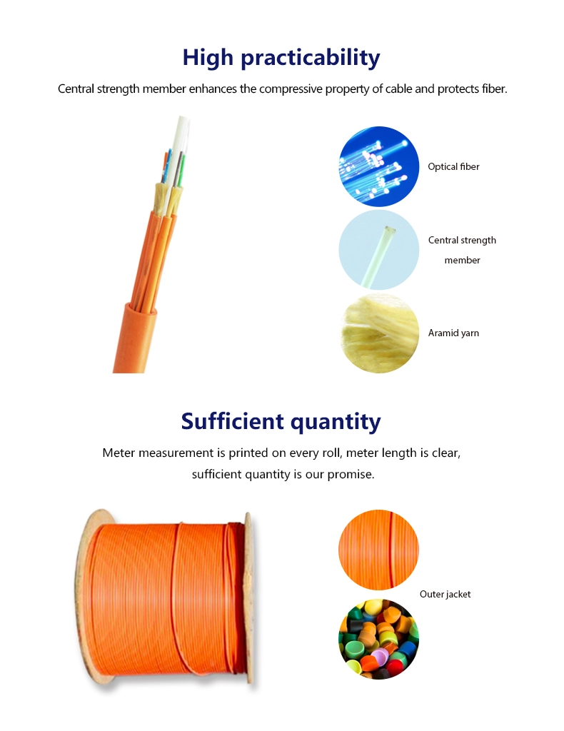 Indoor tight-buffered yellow/orangE g.625d fiber optical cable