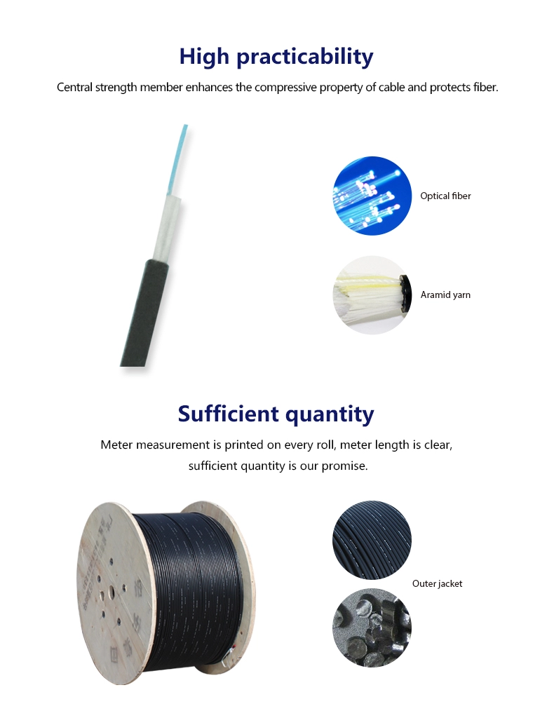 1 2 Core Indoor Tight Buffer Fiber Optical Cable GJFJH