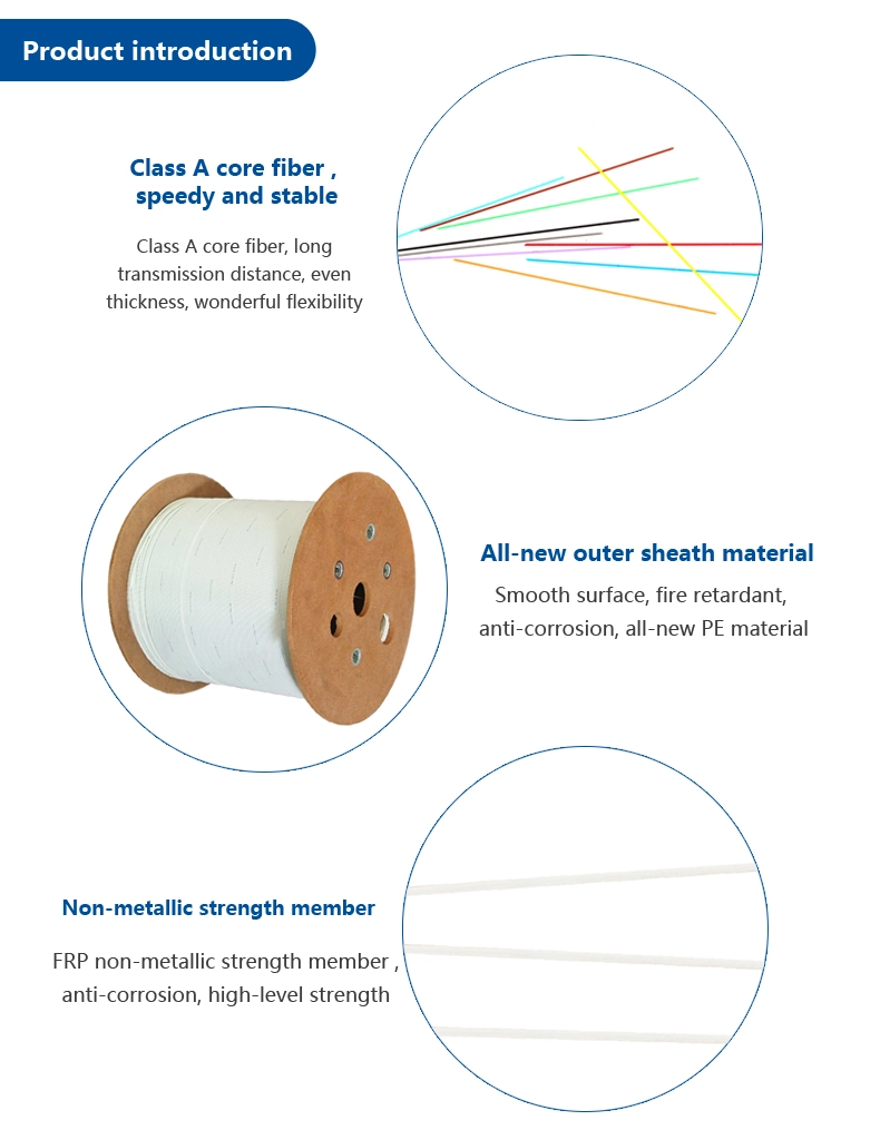 indoor FTTH G657A drop cable optic fiber cable GJXFH