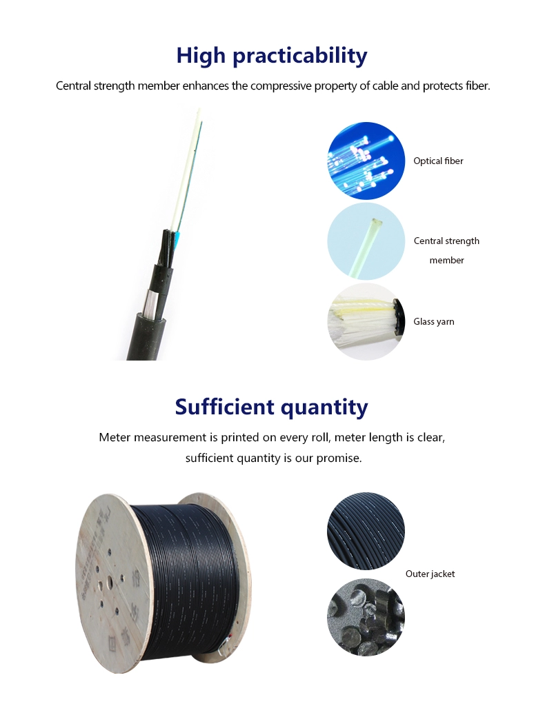 Duct /aerial /underground use 4 core singlemode fiber optic cable GYFTY73