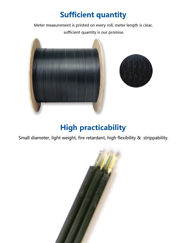 self-supporting FRP non-metal ribbon drop wire ftth 4 core indoor fiber cable