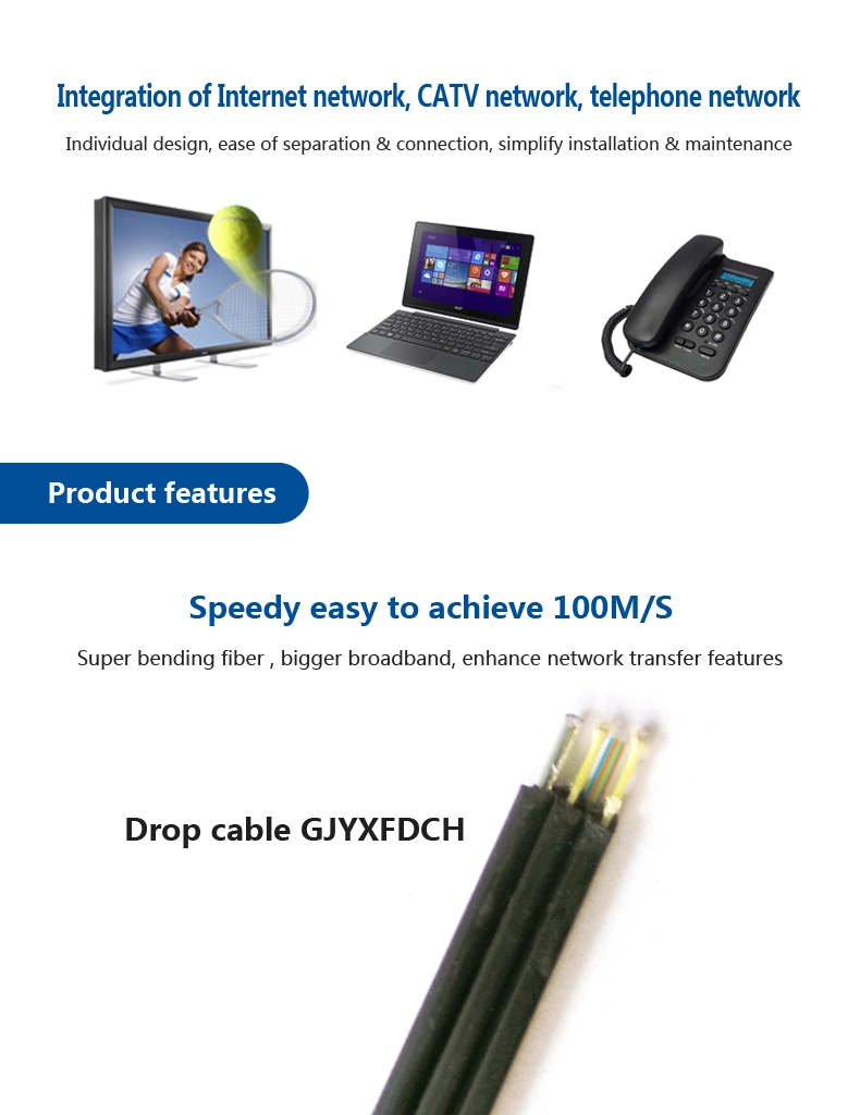 self-supporting FRP non-metal ribbon drop wire ftth 4 core indoor fiber cable
