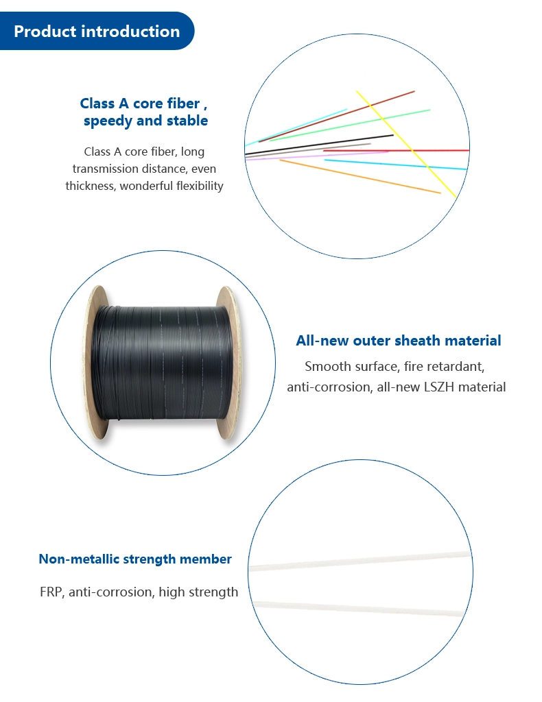 self-supporting FRP non-metal ribbon drop wire ftth 4 core indoor fiber cable