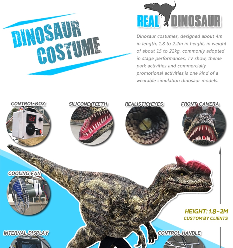 Dinosaur Entertainment Interactive Adult Life Size Dinosaur Costume Velociraptor for Park and Show
