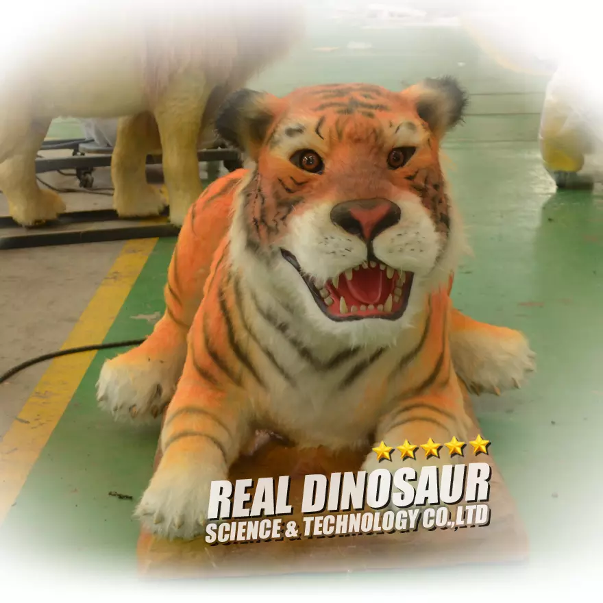 High quality Outdoor Playground Attractive Real Size Animatronic Tiger