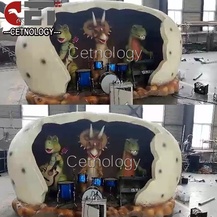 Dinosaur Band Customize Animatronic Cartoon Dinosaur Band With Musical Instrument (1).jpg