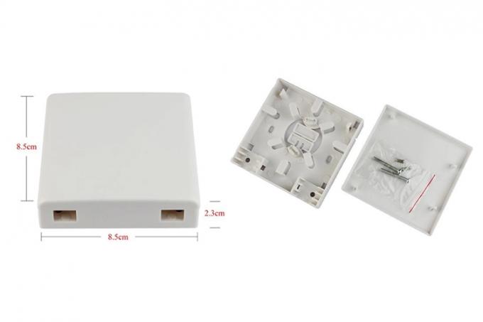SC / PC SC / UPC Two Ports Fiber Optic 86x86 Terminal Box White Color 0