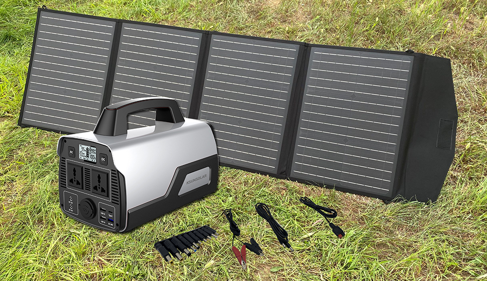 KSFL-120W folding solar charger panel + KST500 portable power generator.png KSFL-120W folding solar charger panel + KST500 portable power generator.png