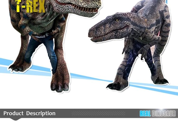 Dinosaur Entertainment Interactive Adult Life Size Dinosaur Costume Velociraptor for Park and Show