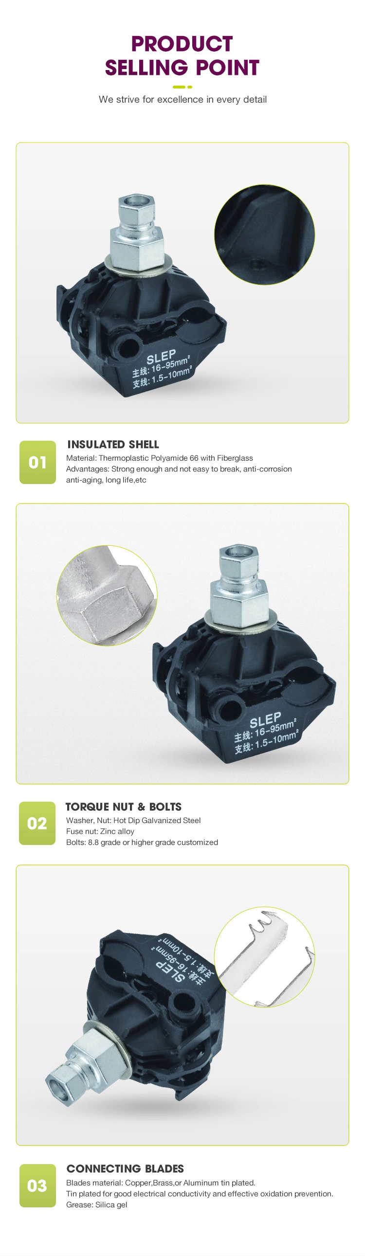 WZUMER High Quality Low Voltage Insulation Piercing Clamp For ABC