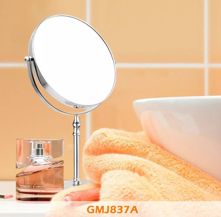 8 Inch round framed table standing magnifying Double sides makeup mirror