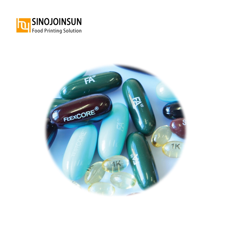 Solvent-based soft capsule printing edible ink for medical tablets