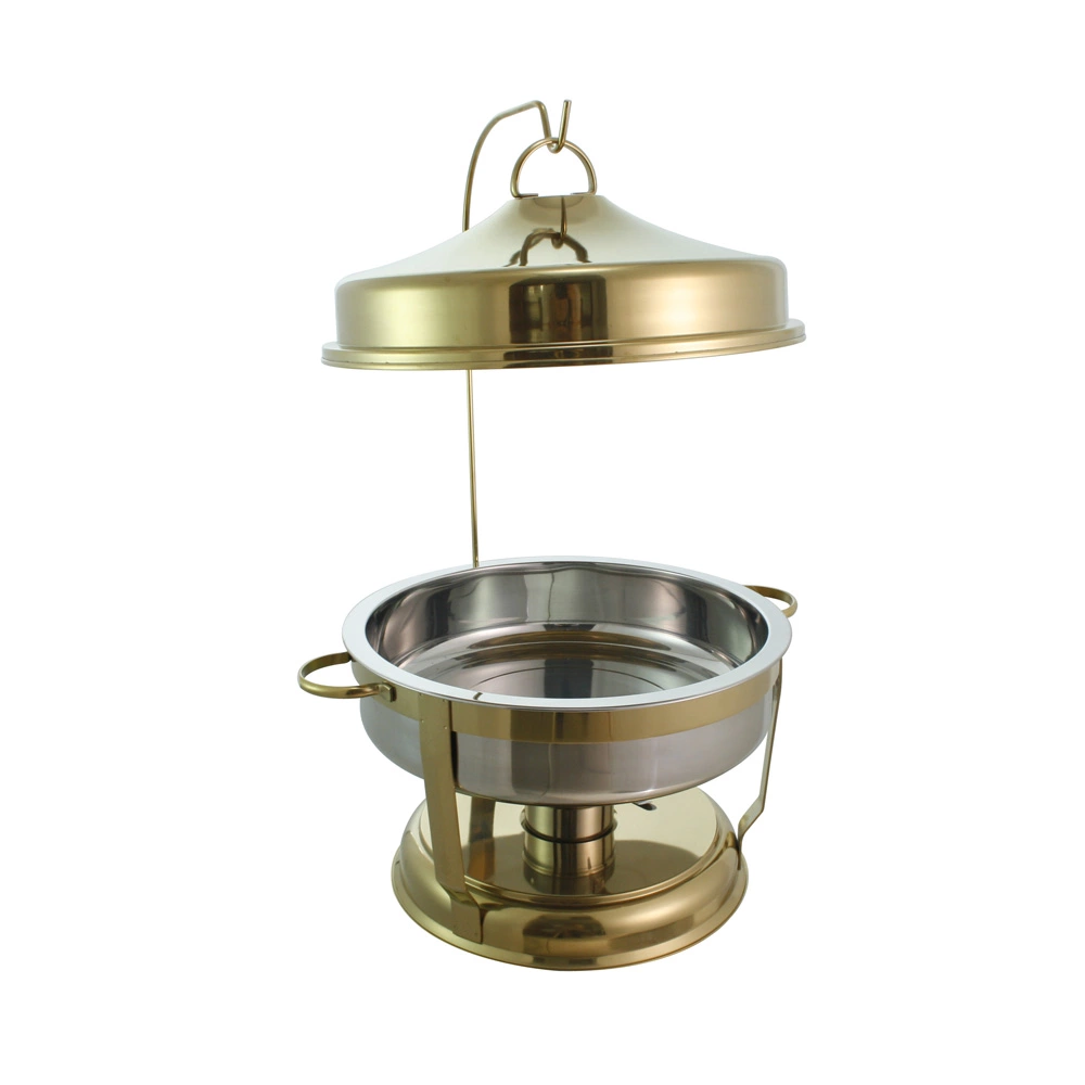 Economy Stainless Steel Commercial Serving Hanging Heating Restaurant Hotel Supplies Buffet Chafing Dishes Golden