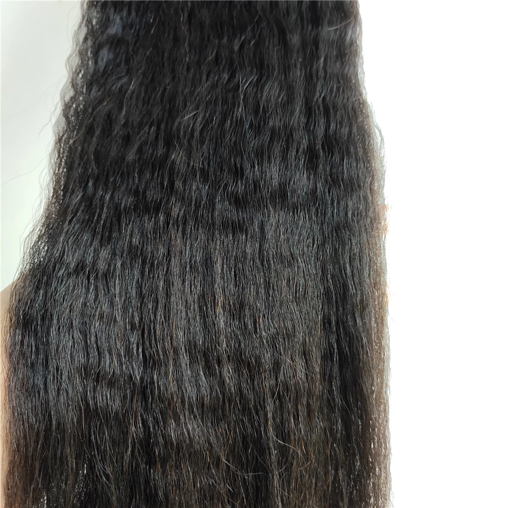 8A Yaki kinky straight brazilian human hair 13*4 lace frontal closure