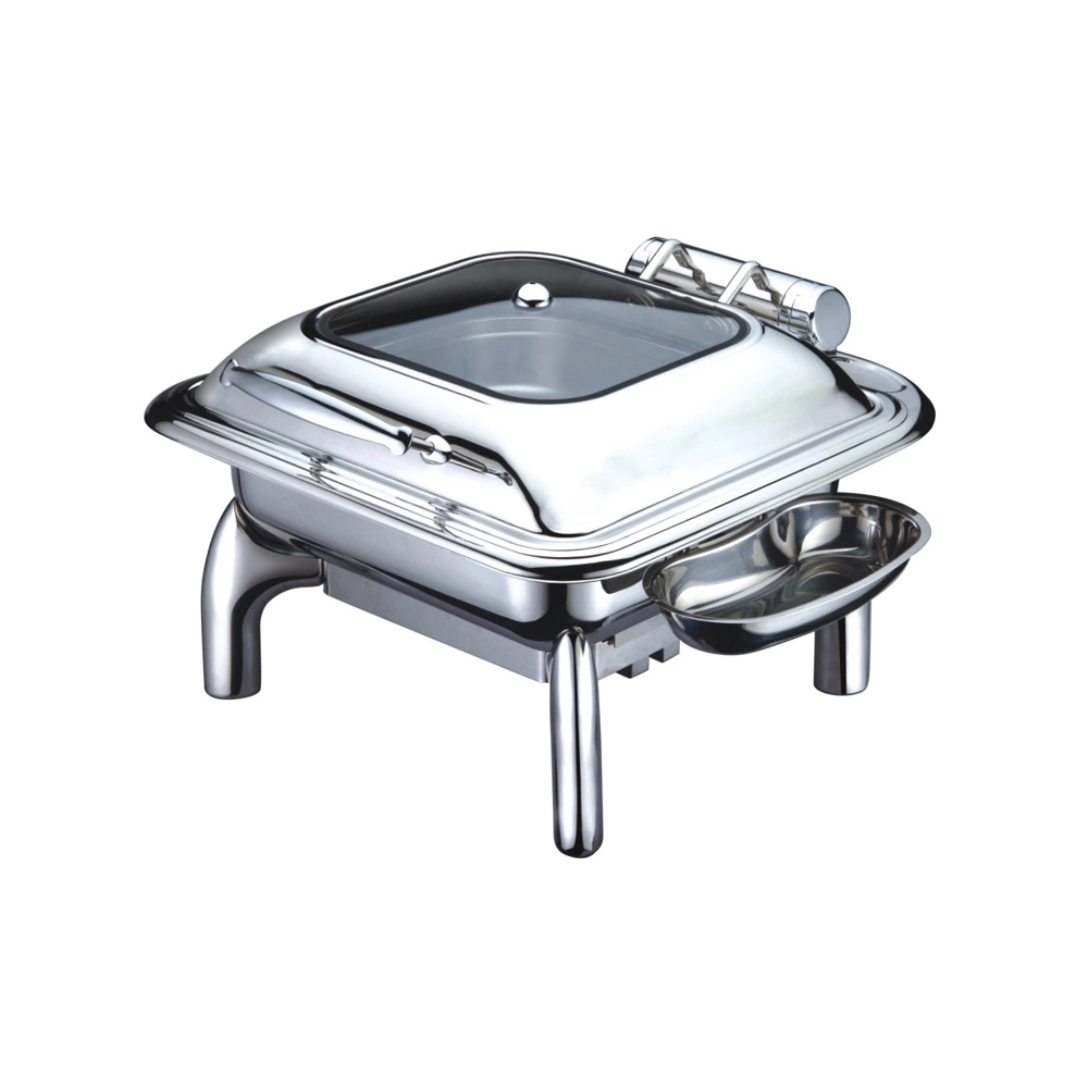Wholesale 6L with glass lid food warmer stainless steel buffet chafing dish