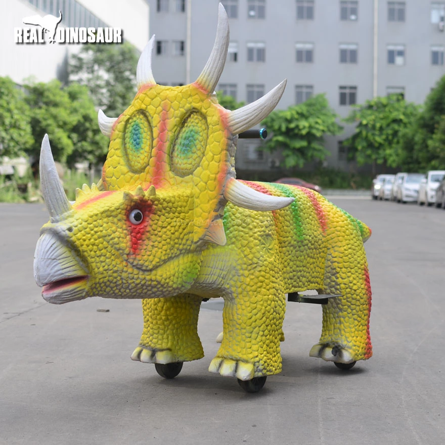 Amusement Park Kids Play Cartoon Animatronic Dinosaur Toy Car