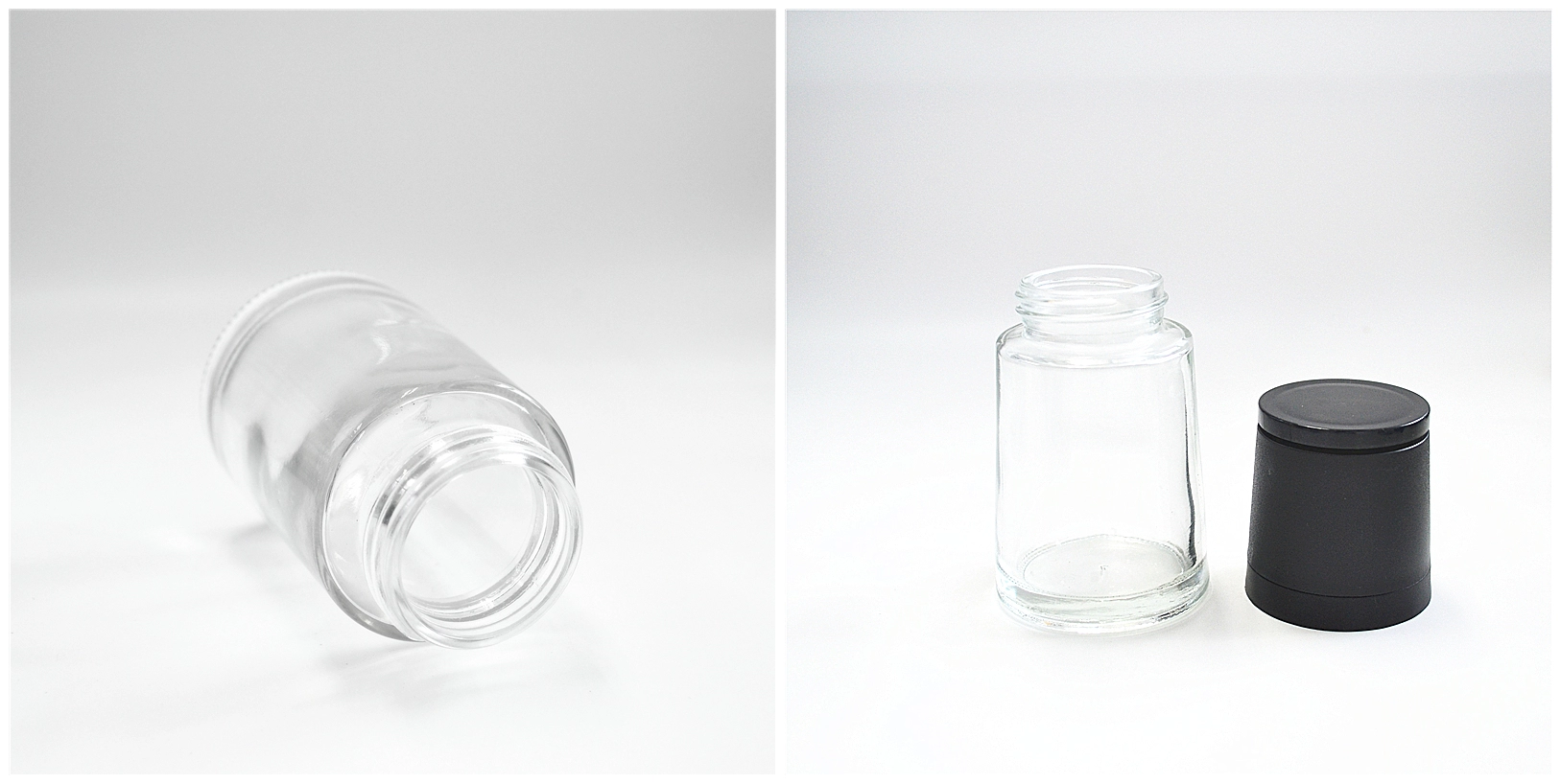 Premium dry spice grinder salt and pepper mill with 120 ml transparent glass jar for kitchen use
