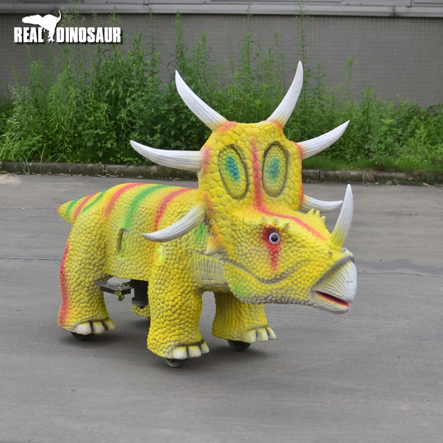 Amusement Park Kids Play Cartoon Animatronic Dinosaur Toy Car