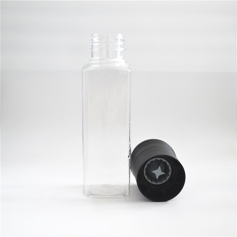 2020 hot manual plastic spice grinder pepper and salt mill with 370ml square plastic bottle for kitchen use