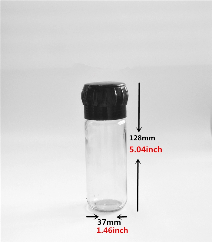 hot new ceramic core manual plastic spice grinder salt and pepper mill set with 100ml glass bottle