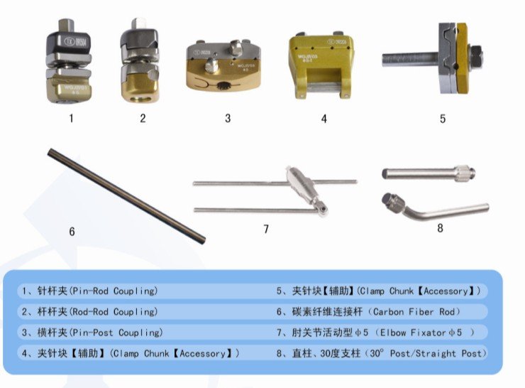 Orthopedic instrument stryker hoffman external fixation system rod-rod clamp
