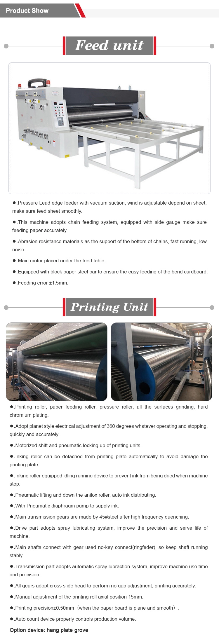 High quality non corrugated cardboard 3 color paper printing machine
