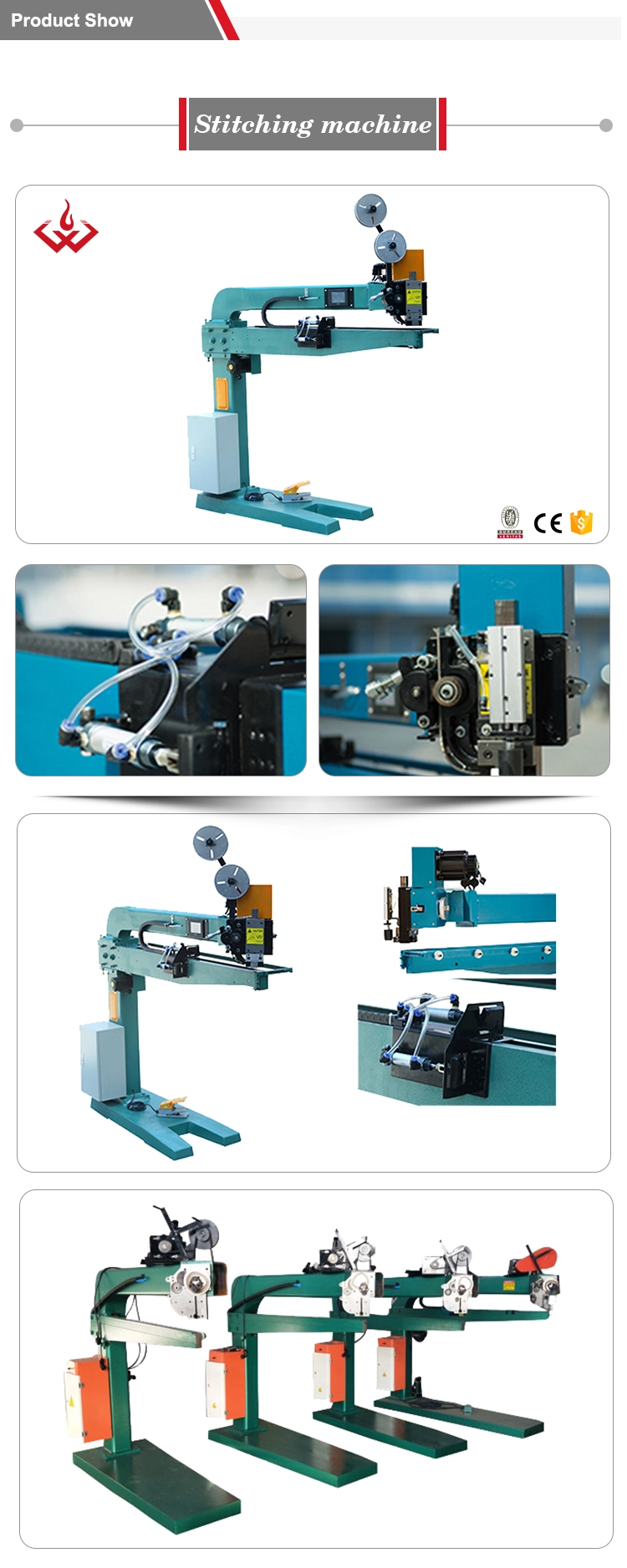 Manual servo driven single piece stitching machine