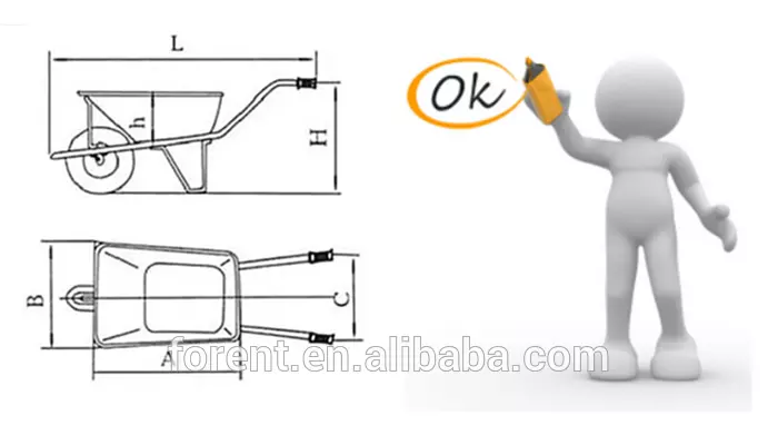 150kg capacity building construction tools and equipment wheelbarrow