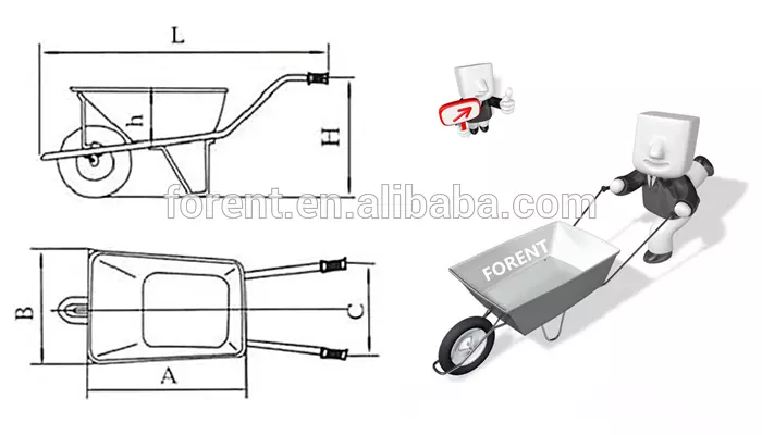 cheap price WB6204-2 heavy duty wheel barrow