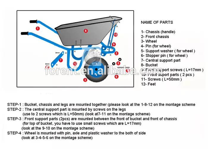 150kg capacity building construction tools and equipment wheelbarrow