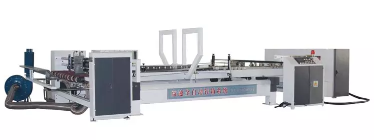 automatic corrugated carton folder gluer stapler nail box machine carton gluing and stitching machine
