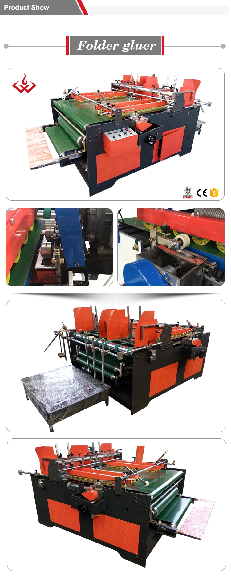 semi automatic press type carton folder gluer machine